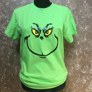 Gildan Lime Green Short Sleeve Tee with Grinch Graphic Unisex